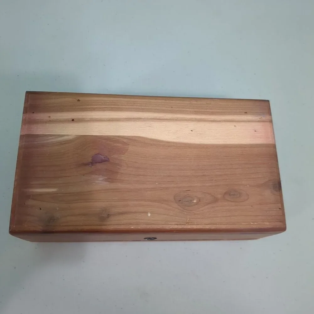 Vintage Lane Miniature Cedar Chest Jewelry Trinket Box No Key